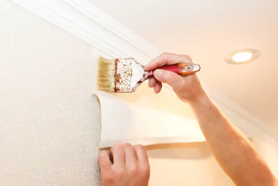 Pose de papier peint à Valzin en Petite Montagne — revêtements muraux et toiles de verre